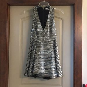 Alice and Olivia size 6 metallic dress